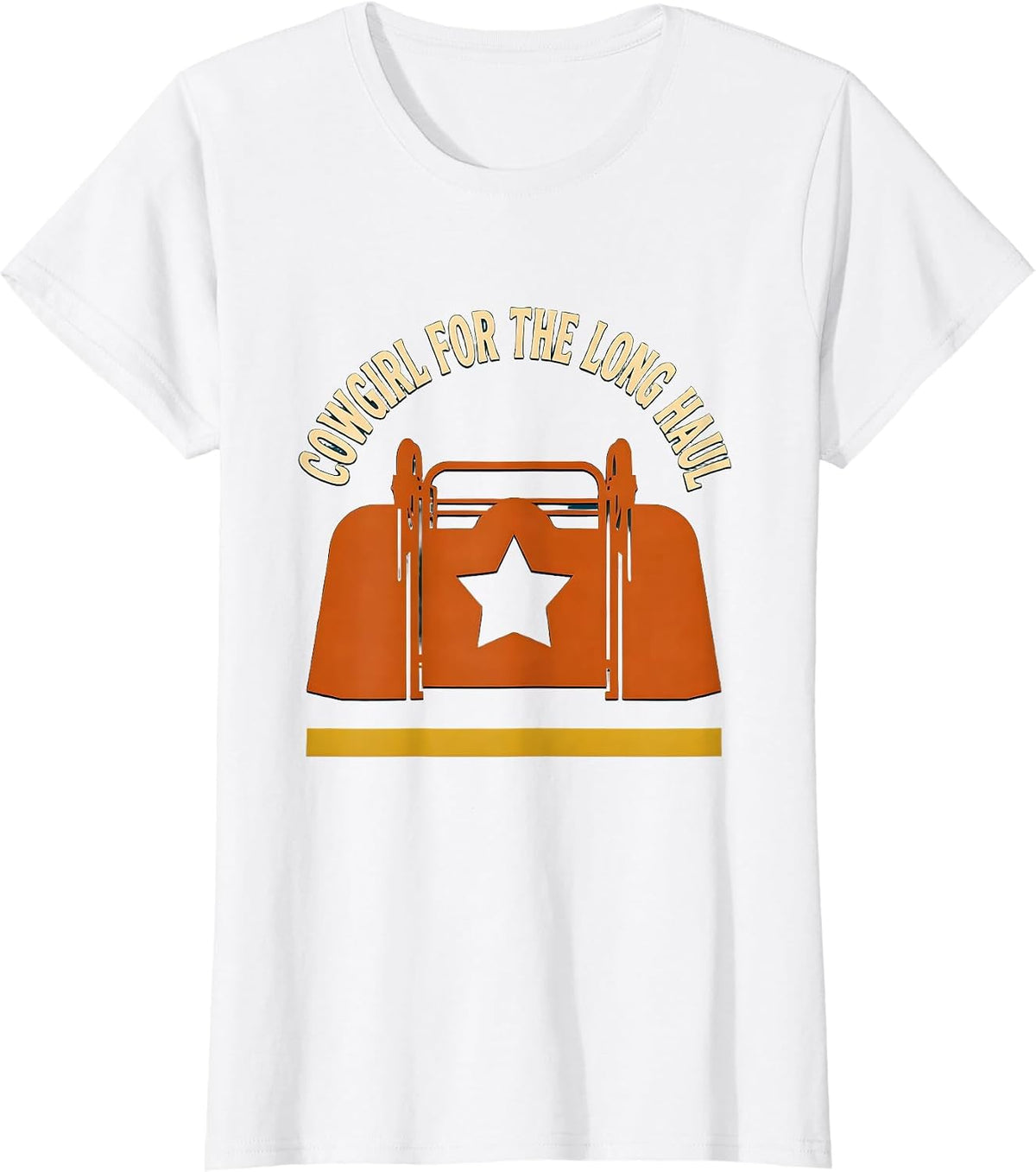Women's Cowgirl For The Long Haul Western Cowgirl Rodeo Identity T-Shirt - White