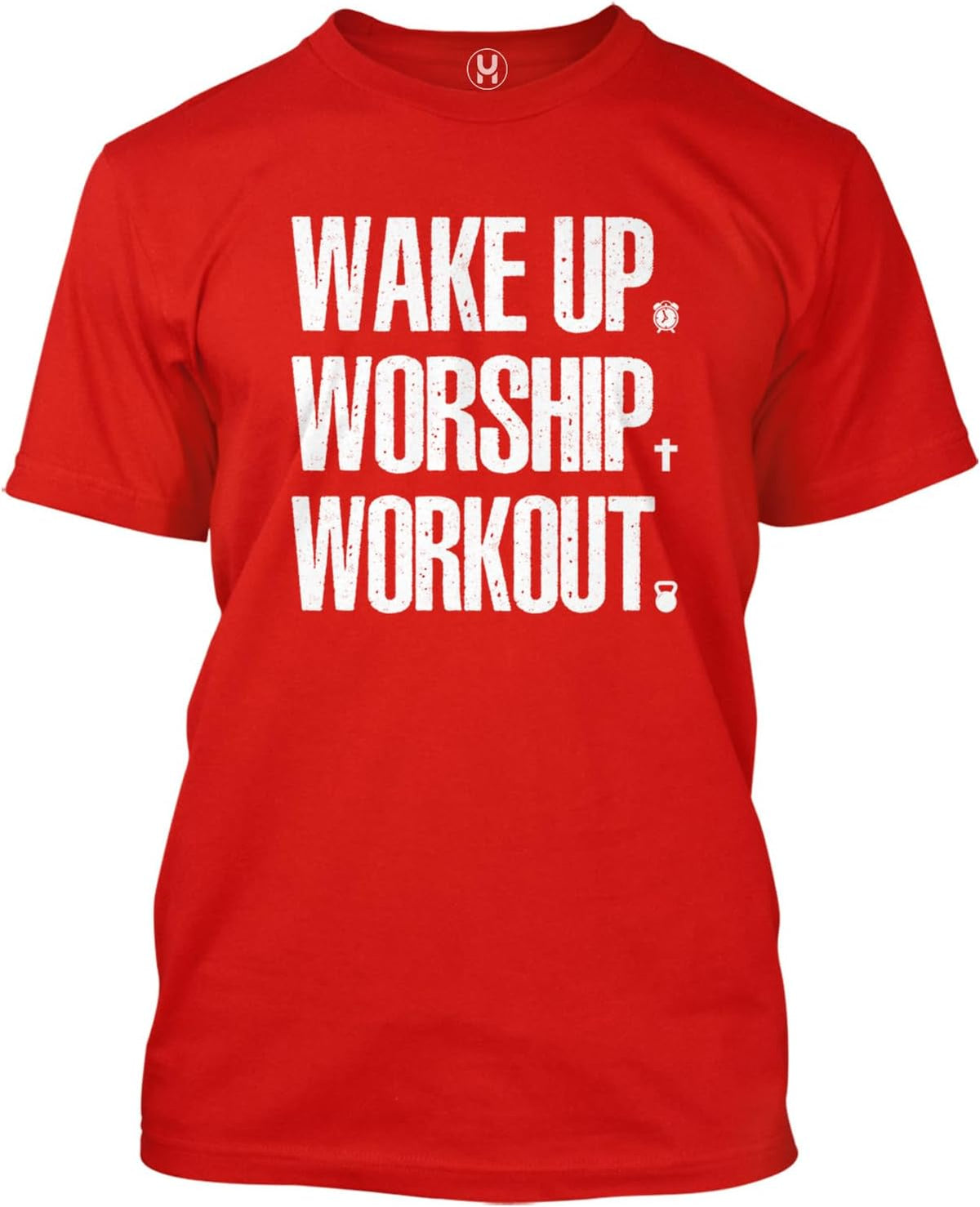 Haase Unlimited Wake Up. Worship. Workout. - Gym Routine Men's T-Shirt - Red