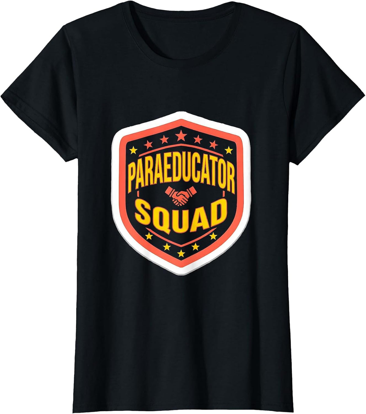 Paraeducator Squad Sticker Style Teacher Appreciation Gift T-Shirt - Black