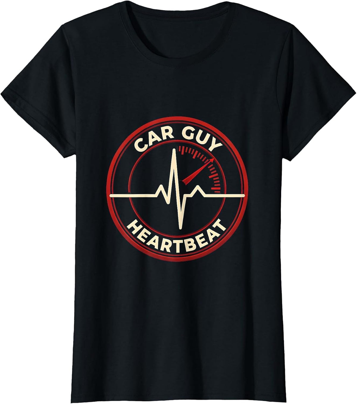Women's Speedometer Heartbeat Car Guy Auto Mechanic Funny T-Shirt - Black