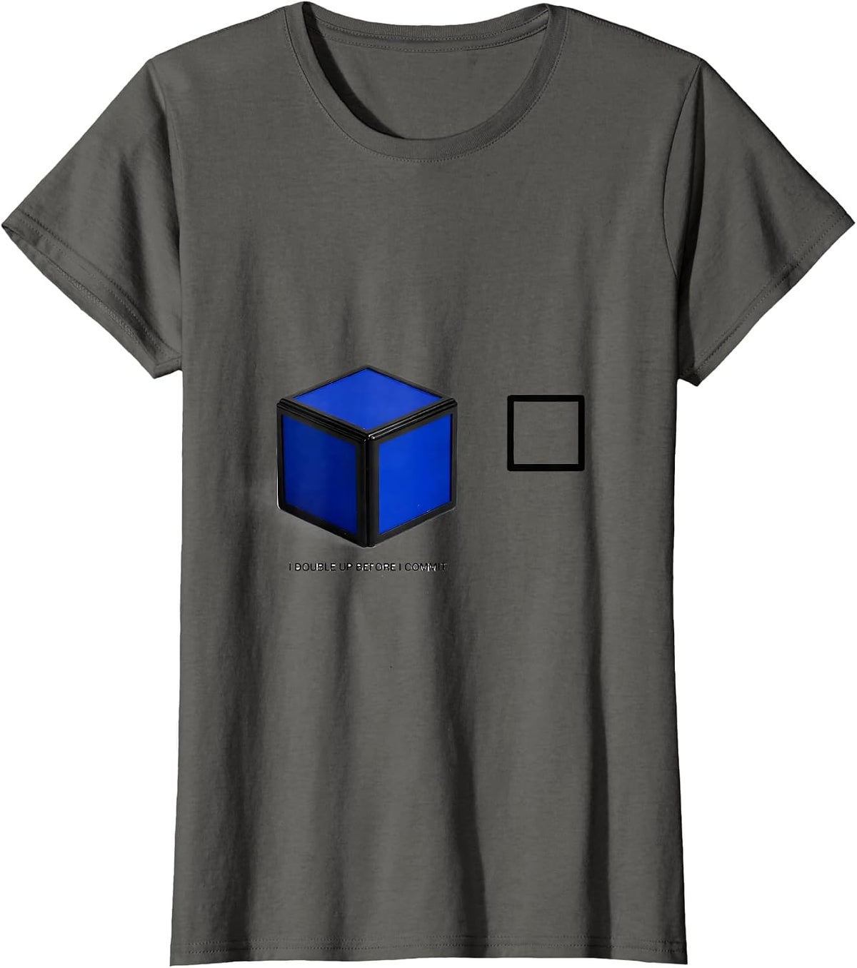 Women's I Double Up Before I Commit Funny Phonics Reading Teacher T-Shirt - Asphalt Grey