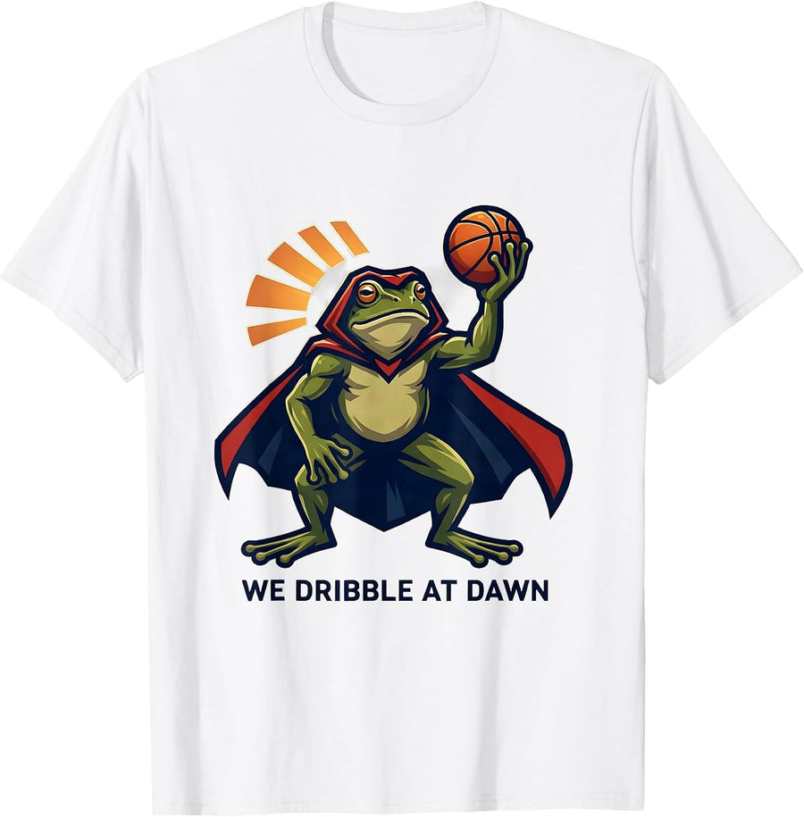 Men's We Dribble At Dawn Funny Teacher Frog Back To School T-Shirt - White