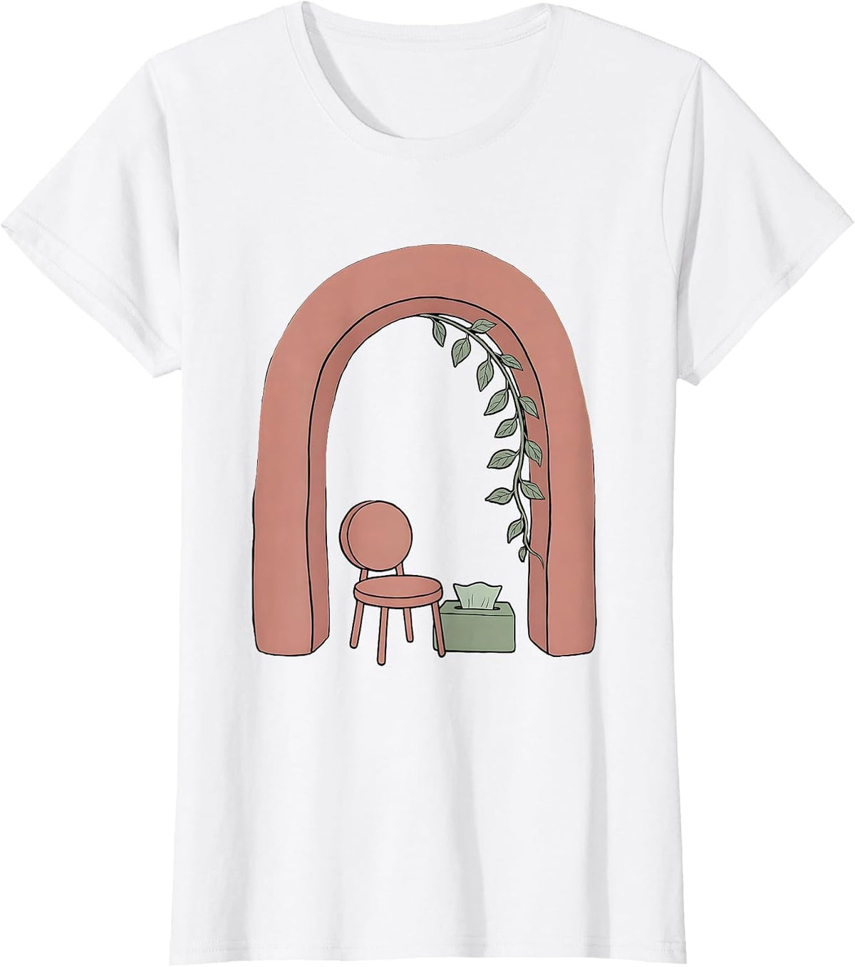 Boho Doorway Counselor Chair School Psychologist Humor T-Shirt - White