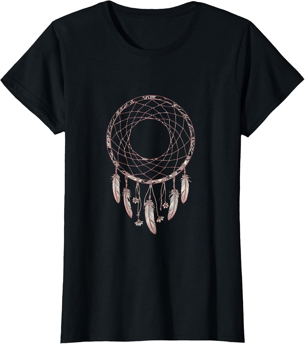Dreamcatcher Wildflower Boho Western Design T-Shirt - Black