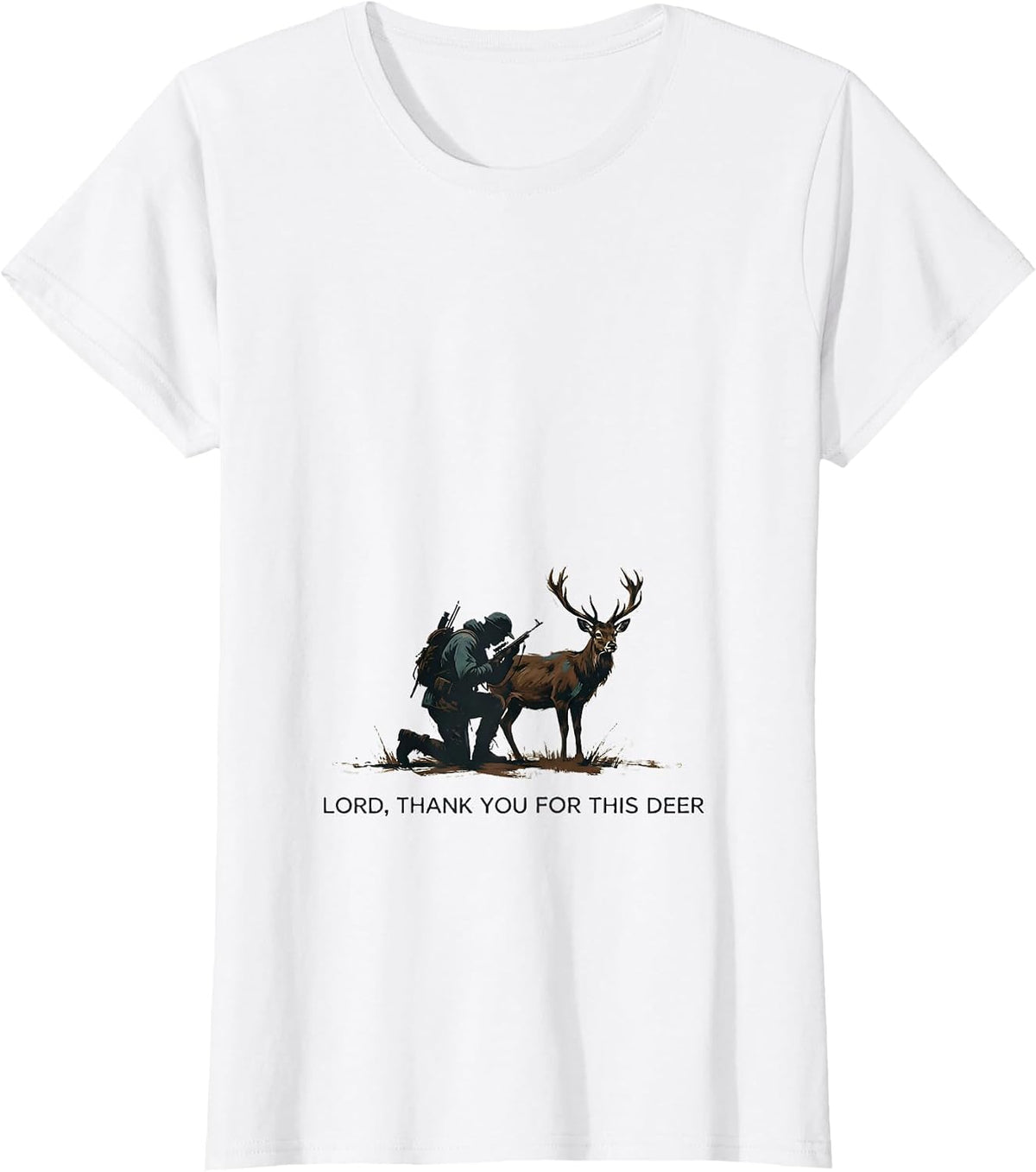 Lord, Thank You For This Deer Minimalist Hunting Faith Gift T-Shirt - White
