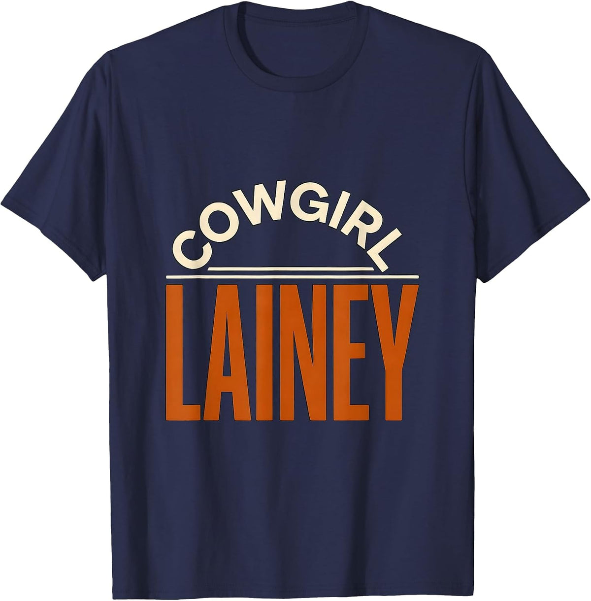Cowgirl Lainey Personalized Name Western Cowgirl Birthday T-Shirt - Navy Blue