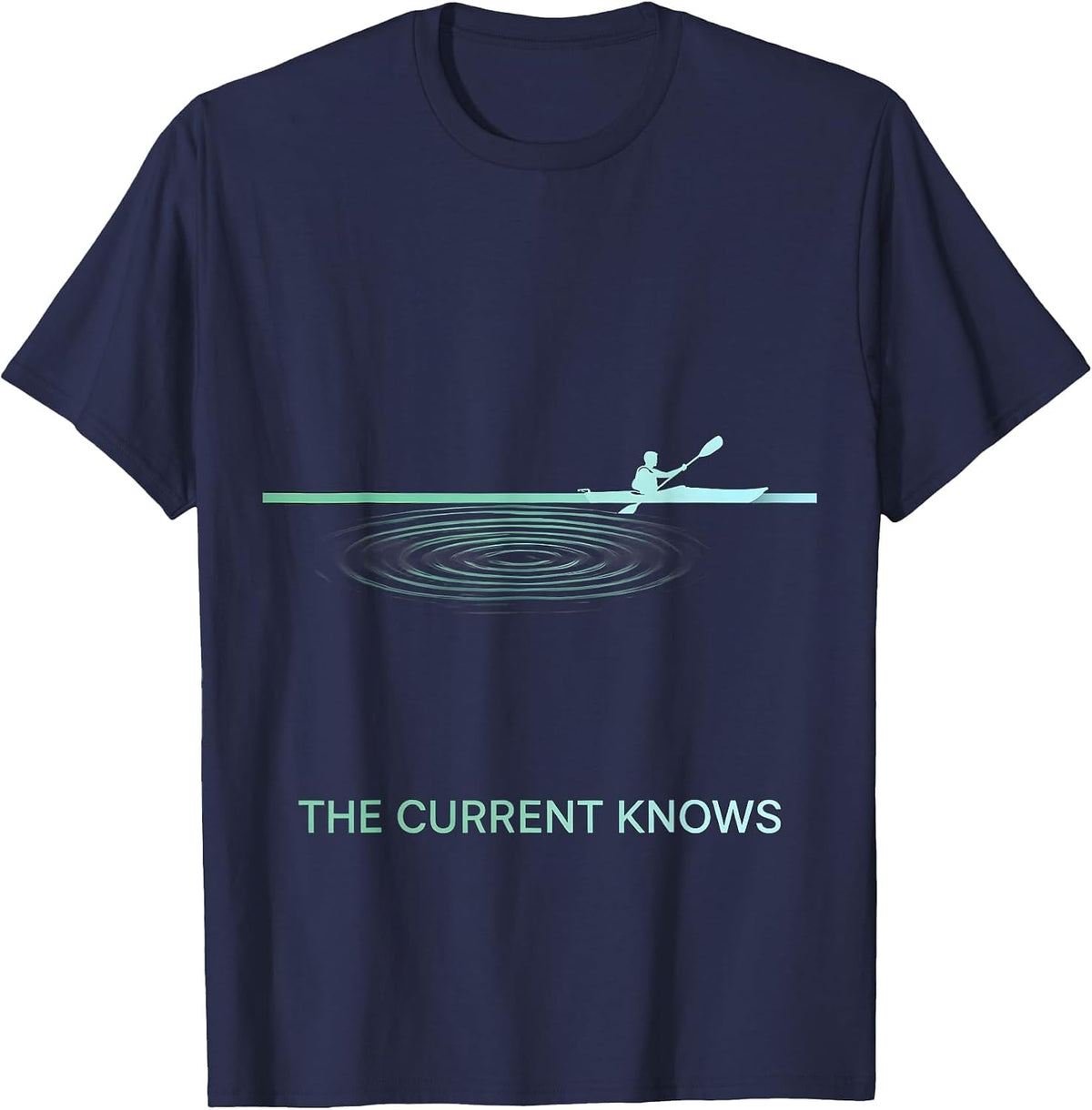 The Current Knows Kayak Ripple Silhouette T-Shirt - Navy Blue