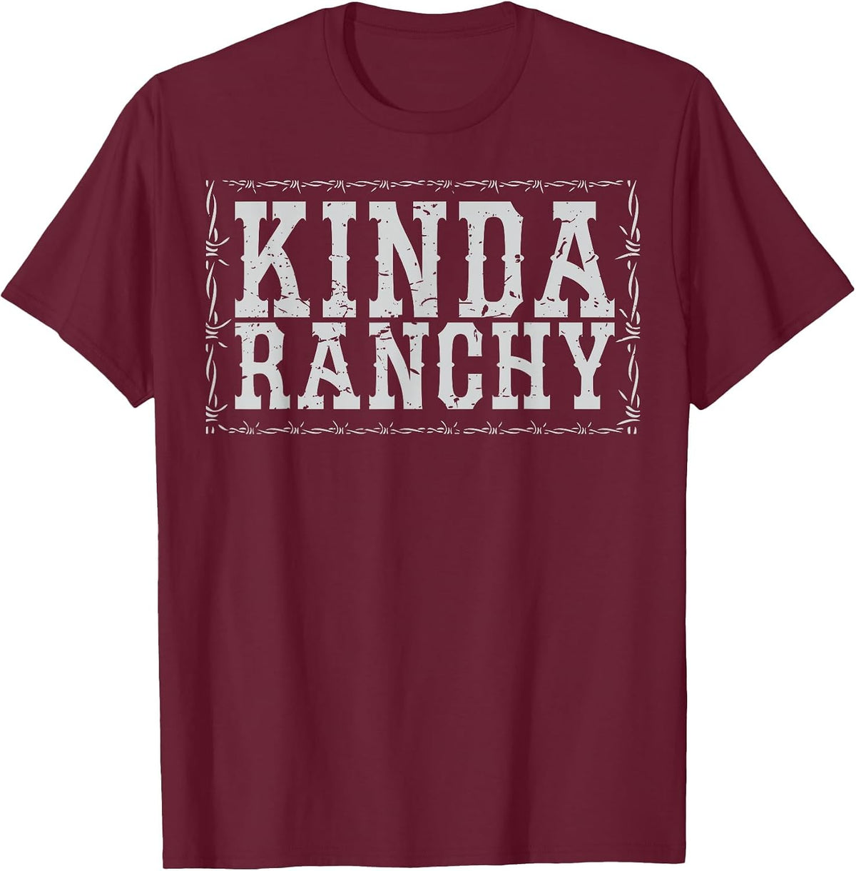 Kinda Ranchy Boho Cowgirl Western Howdy T-Shirt - Burgundy