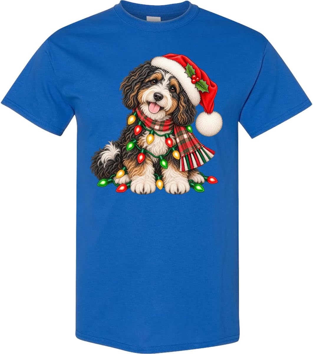 inktastic Christmas Bernedoodle Adult T-Shirt - Royal Blue