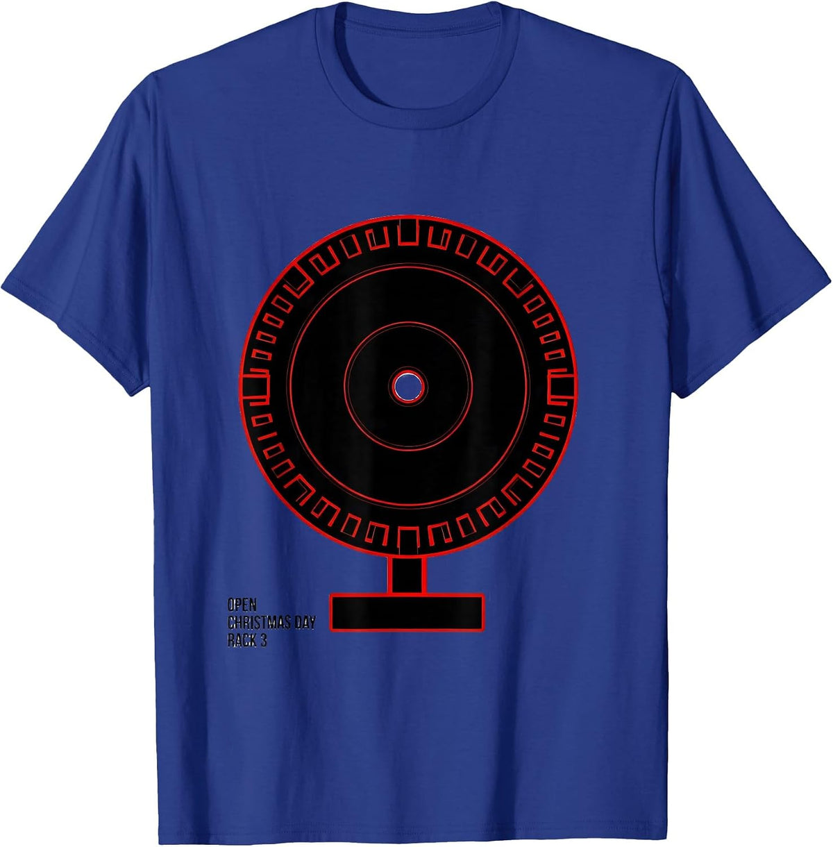 Men's Open Christmas Day, Rack 3 Funny Gym Weightlifting Christmas T-Shirt - Royal Blue