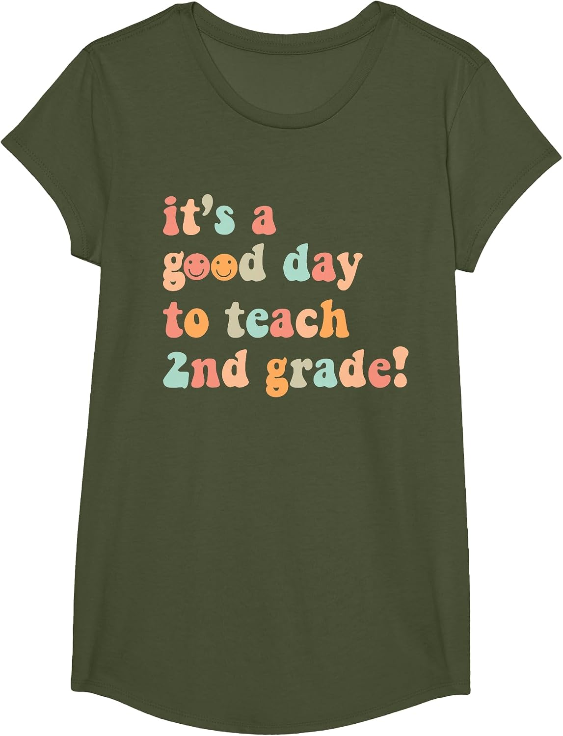 It's A Good Day to Teach 2nd Grade Teacher Back to School T-Shirt - Girls Olive Green