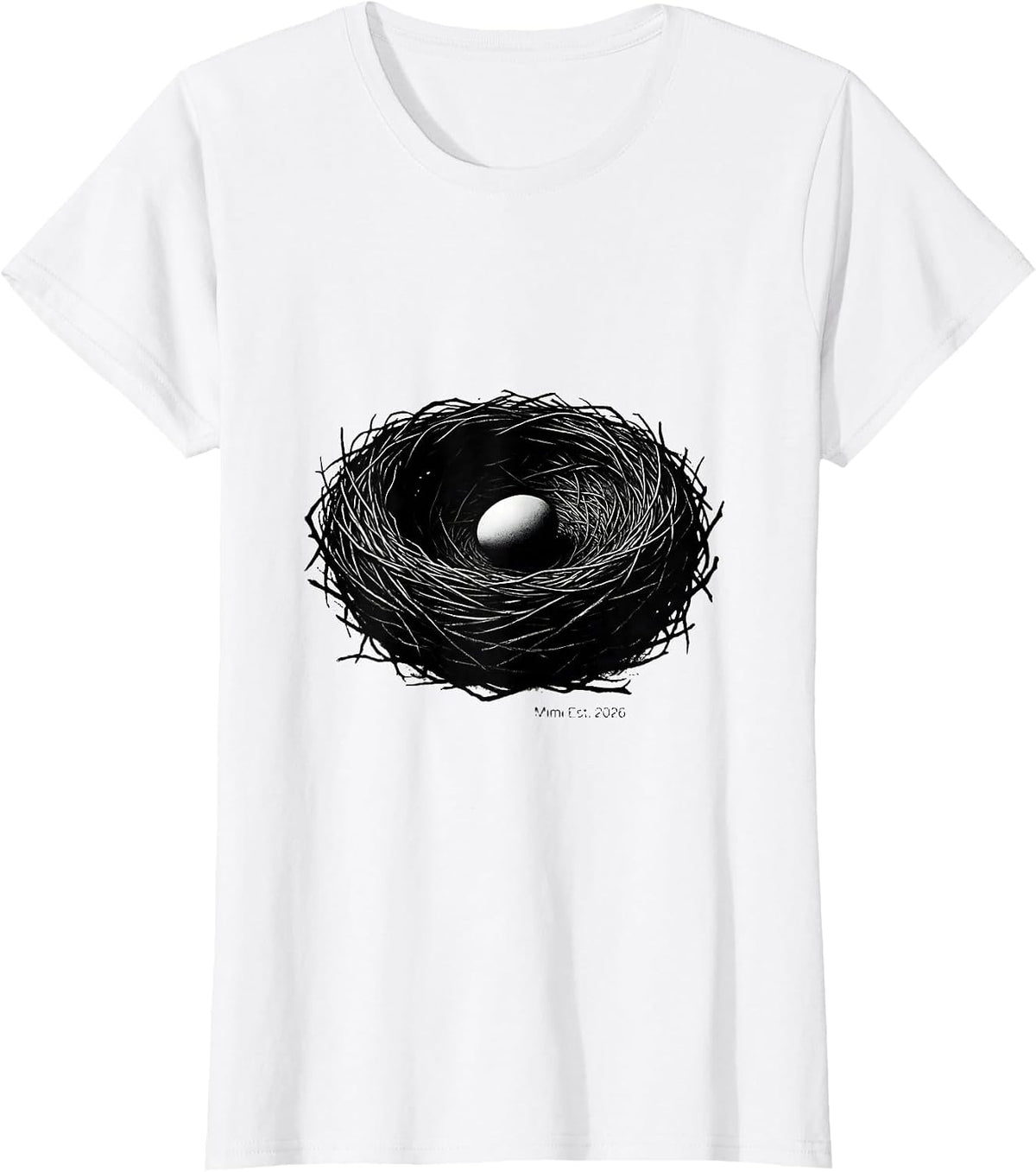 Women's Mimi Est 2026 Funny First Time Grandma Grandmother Spoiling T-Shirt - White