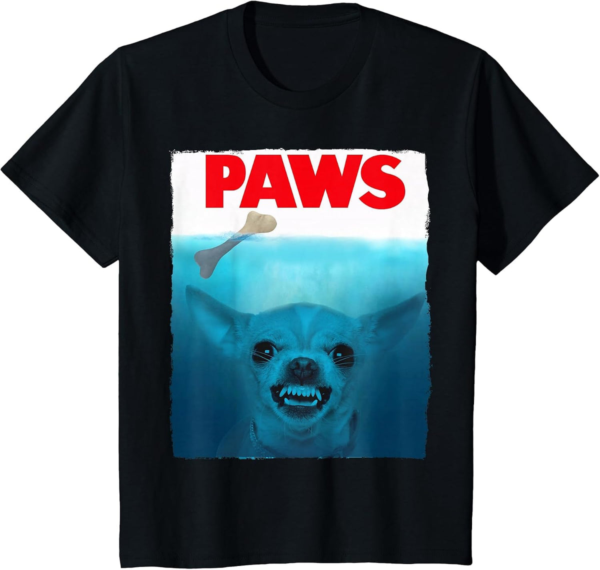 Chihuahua Dog Paws Cute Movie Poster Pet Funny T-Shirt - Black