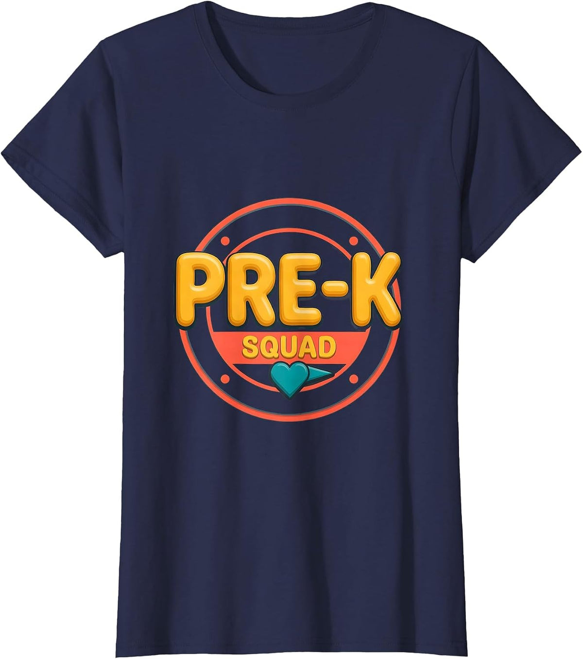 Women's Pre-K Squad Playful Preschool Teacher Back To School Crew T-Shirt - Navy Blue