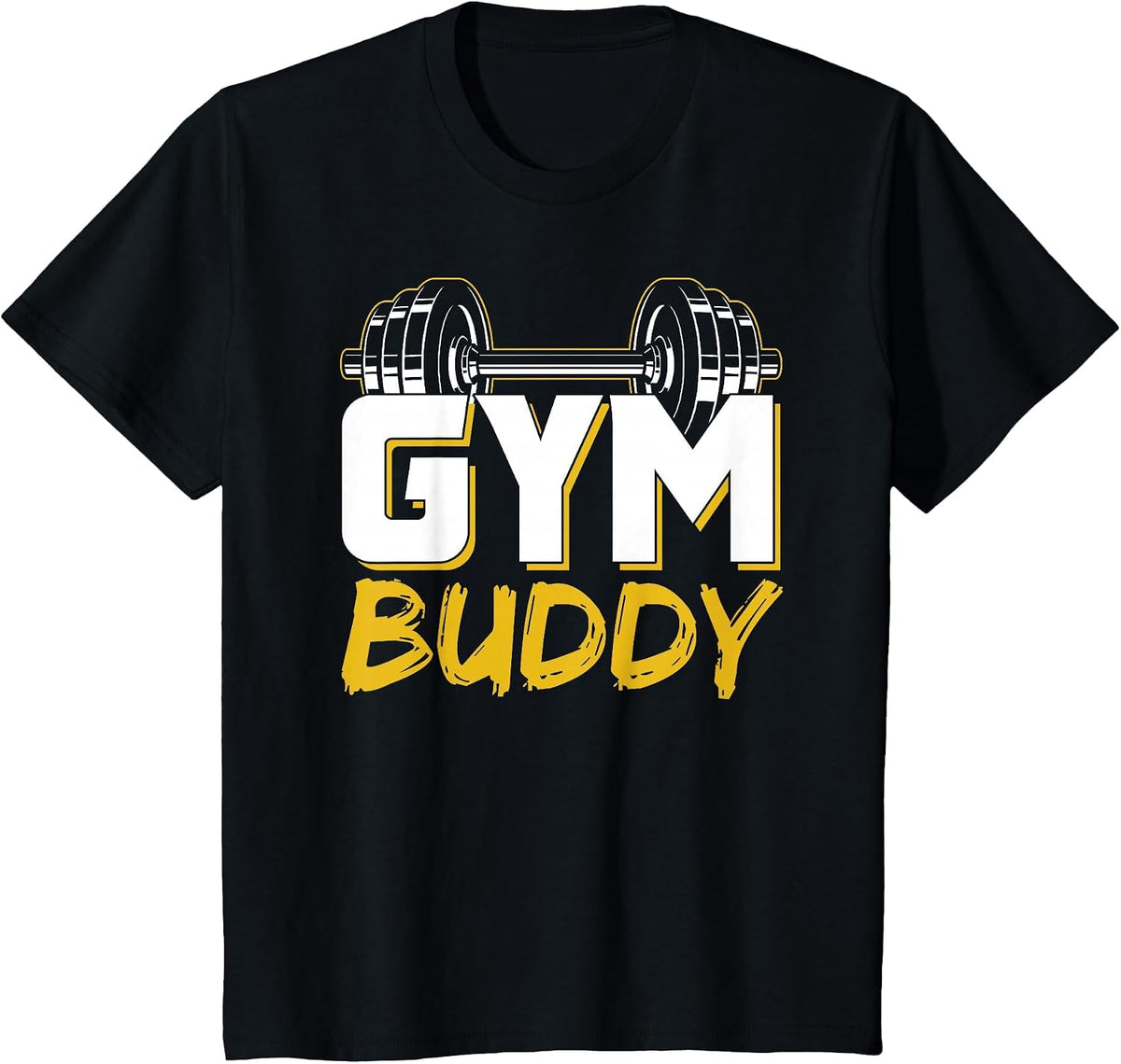 Gym Buddy Workout Fitness Train Training T-Shirt - Black