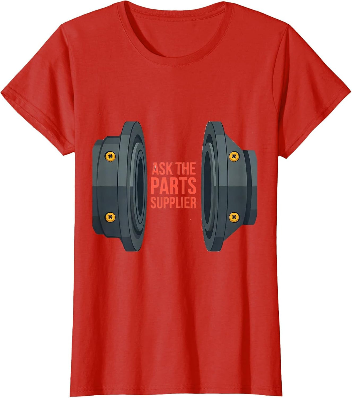 Women's Ask The Parts Supplier Funny Mechanic Skeleton Auto Repair T-Shirt - Red