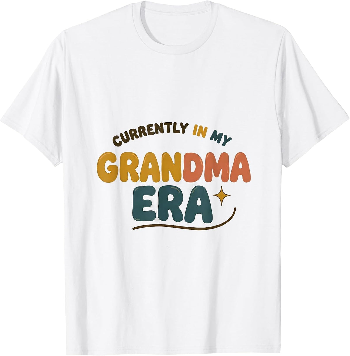 Men's Currently In My Grandma Era Retro Groovy Mother Grandmother T-Shirt - White