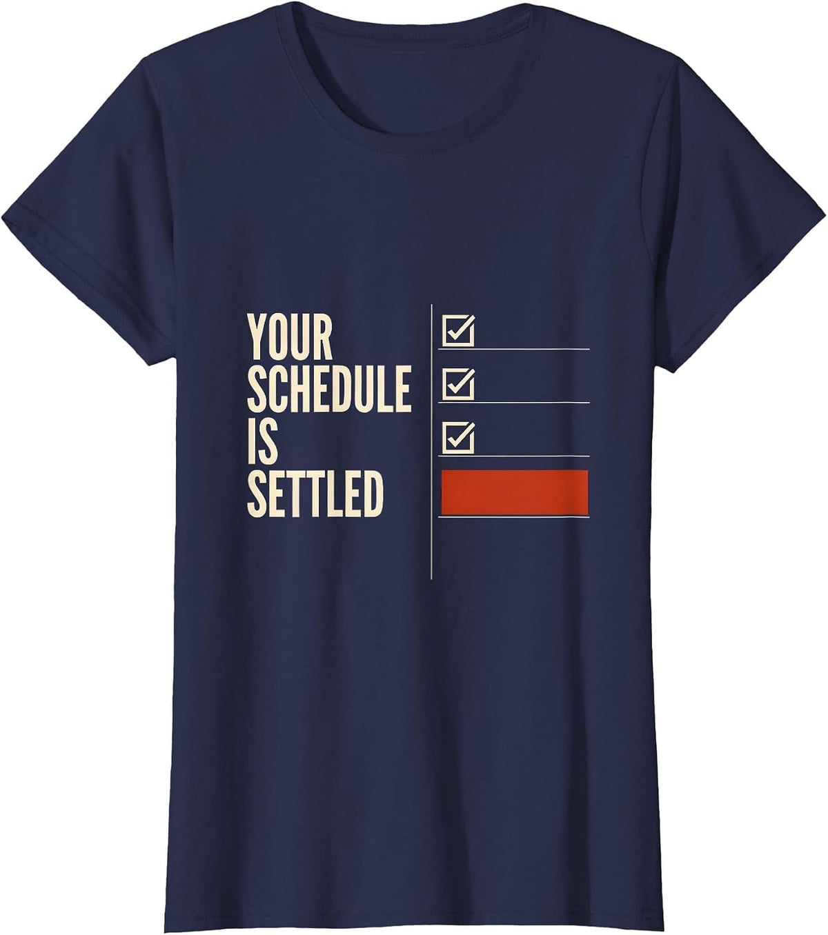 Women's Your Schedule Is Settled Groovy Funny School Counselor T-Shirt - Navy Blue