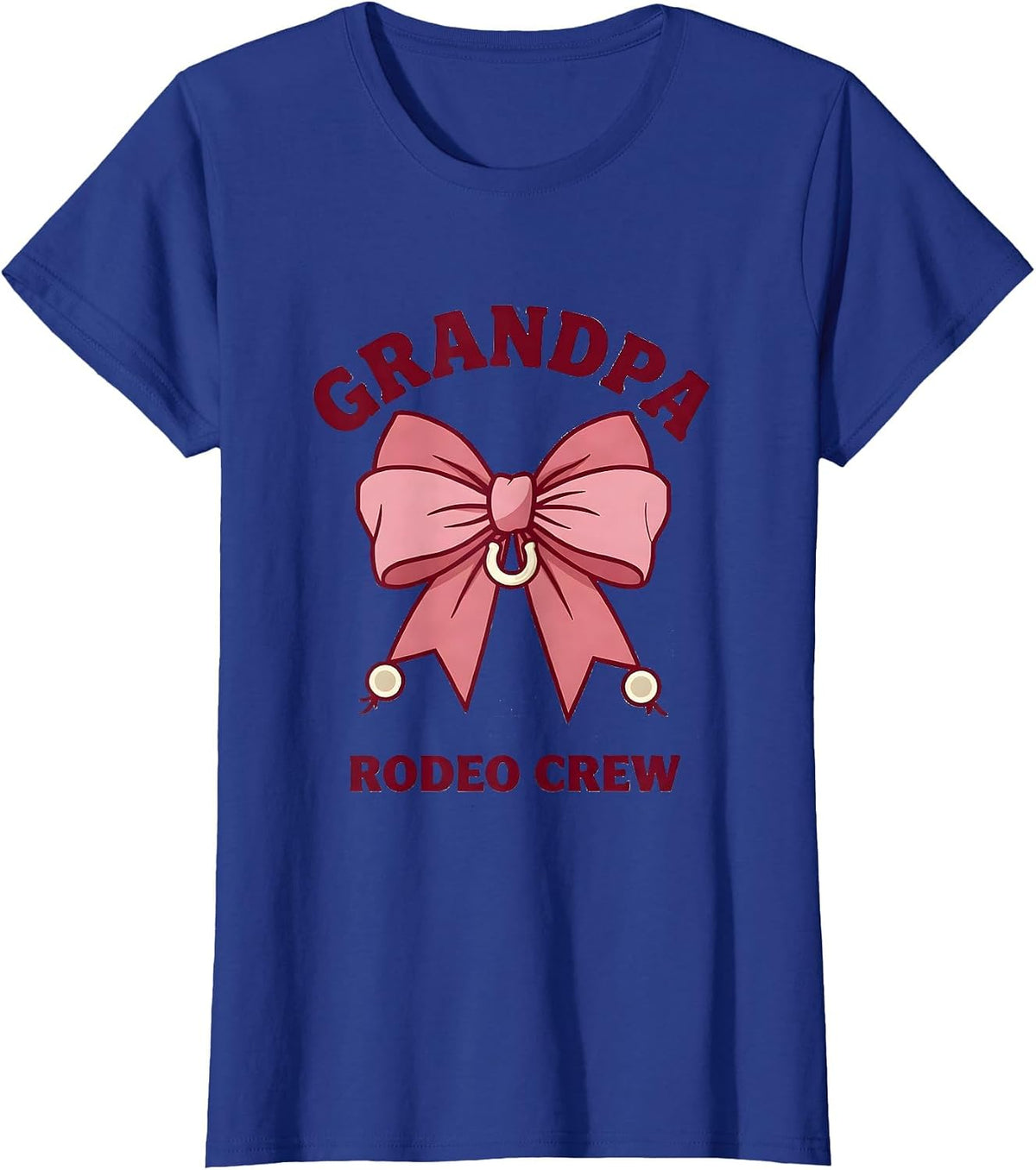 Women's Grandpa, Rodeo Crew Coquette CowGirl Birthday Party Family T-Shirt - Royal Blue