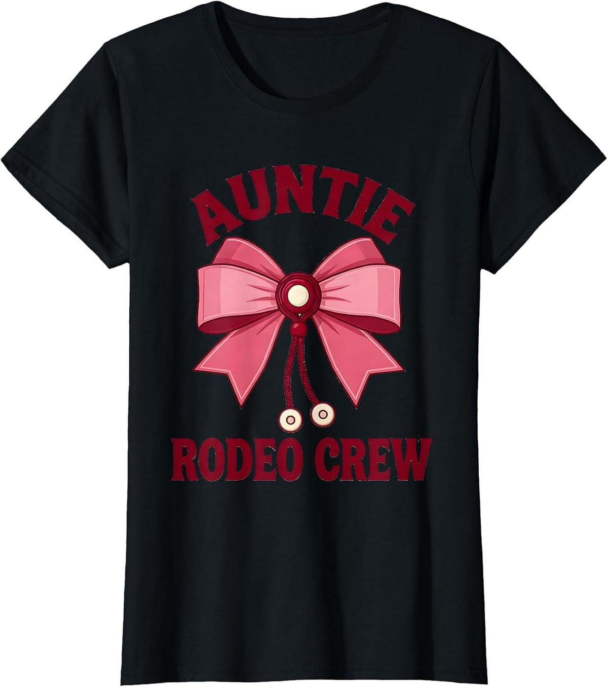 Women's Auntie Rodeo Crew Coquette CowGirl Birthday Party Gift T-Shirt - Black