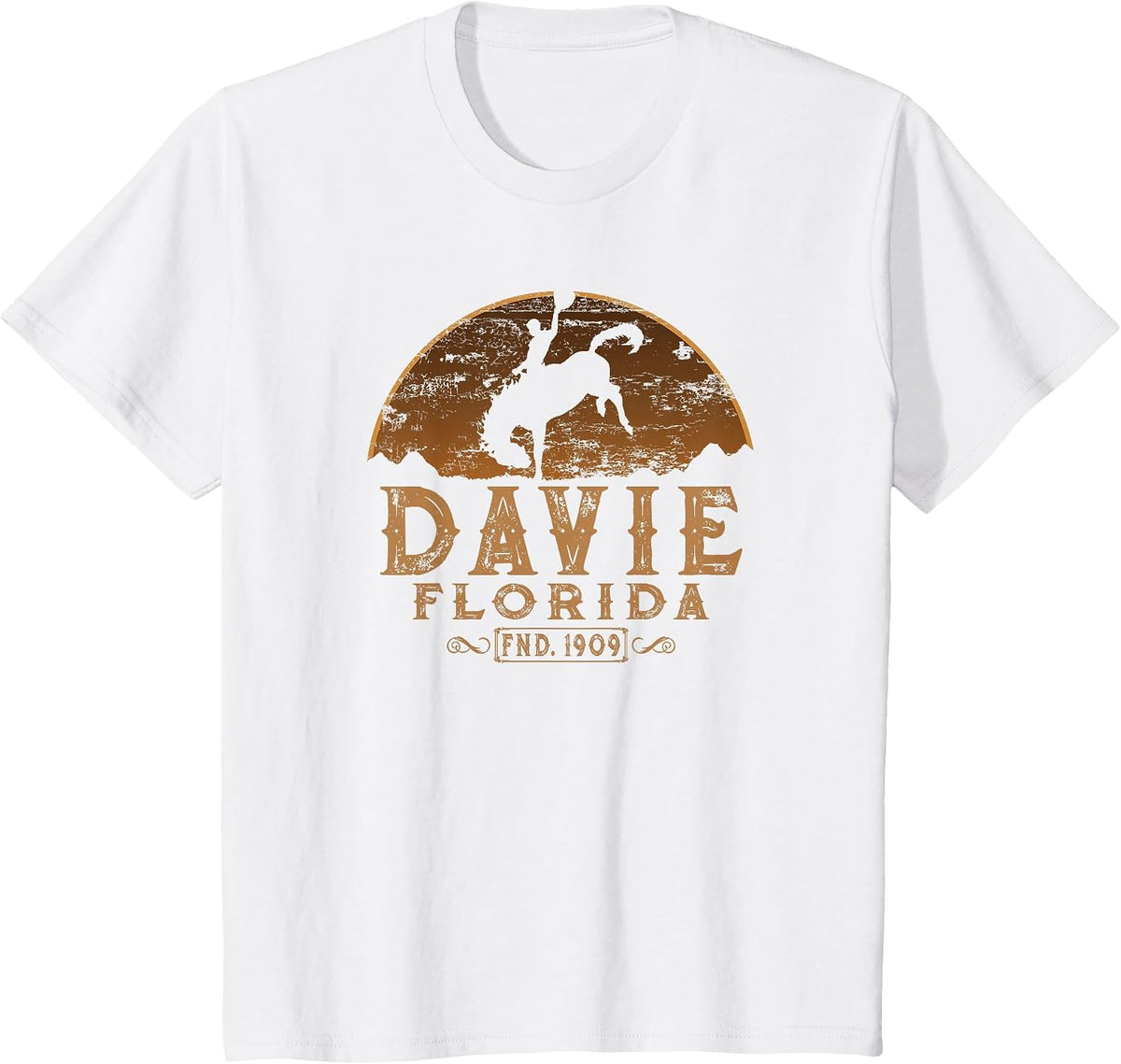 Davie Florida FL Rodeo Cowboy T-Shirt - White