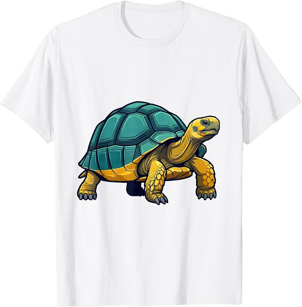 Men's Tortoise Frozen Step Flat Vector Reptile Lover Gift T-Shirt - White