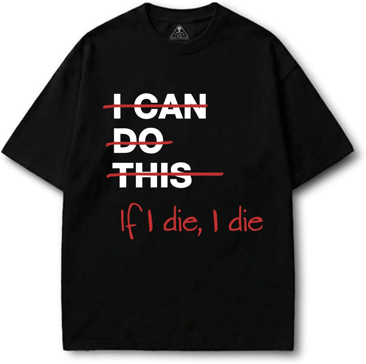 IRON PANDA T-Shirts for Men-Short Sleeve Workout Gym Shirts-Running Athletic Tees Fit Tshirt-If I die I die Cotton Pump