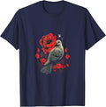 Memorial Day Red Poppy Flower Dove USA Flag 4th of July T-Shirt - Navy Blue