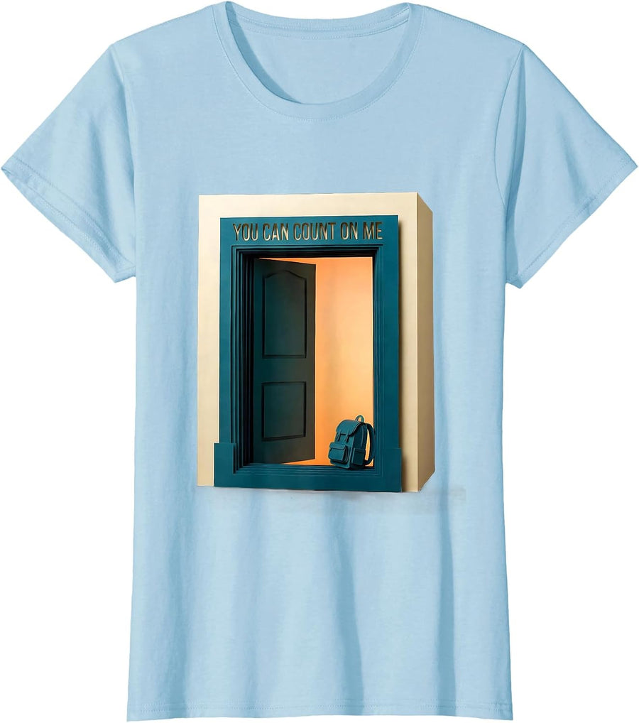 Women's You Can Count On Me School Counselor Student Support Crew T-Shirt - Baby Blue