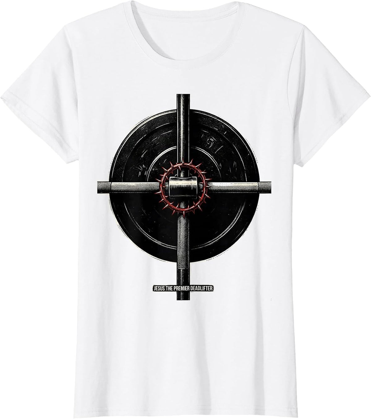 Women's Jesus The Premier Deadlifter Funny Christian Gym T-Shirt - White