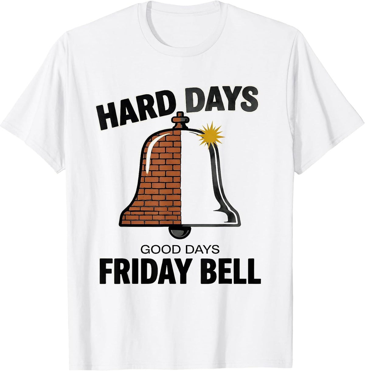 Men's Hard Days, Good Days, Friday Bell Midcentury Modern T-Shirt - White