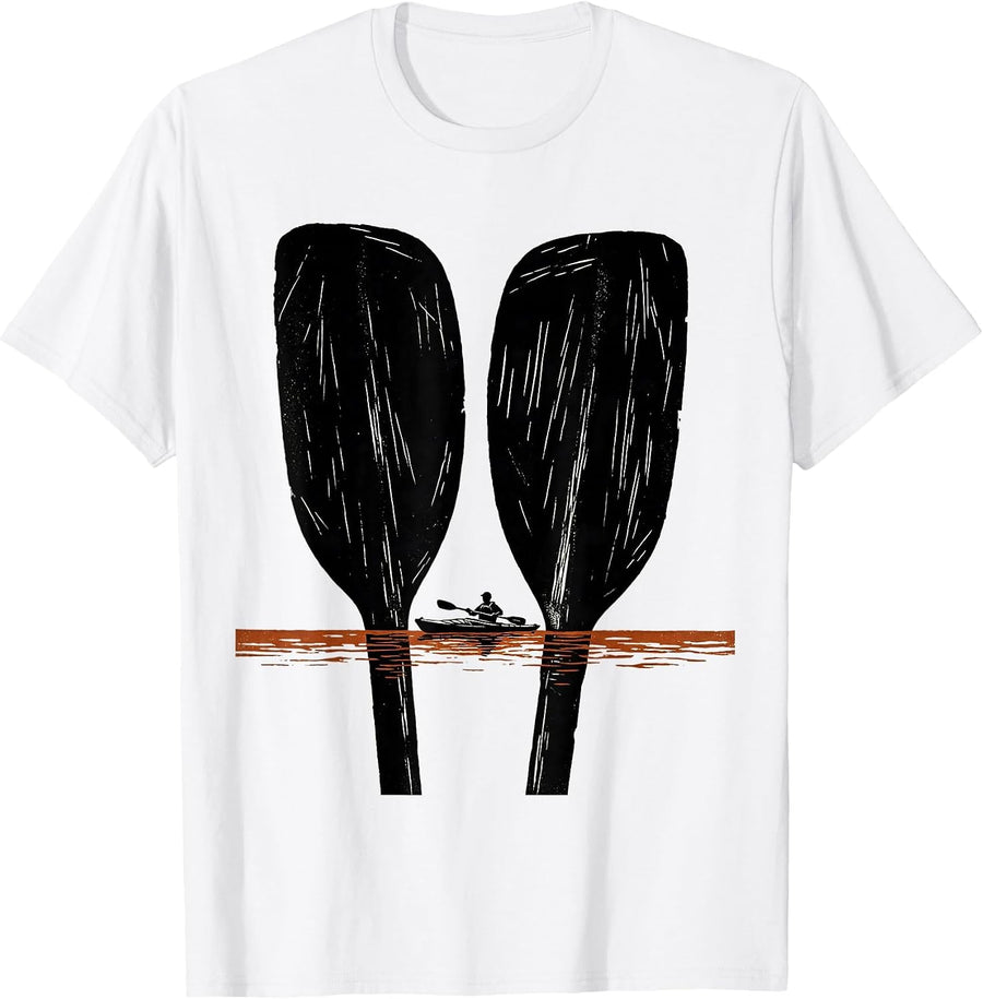 Men's Oversized Paddle Kayak Humor Kayaker Gift T-Shirt - White