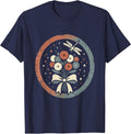 Retro Blowing Kiss Confetti Burst Red White Blue T-Shirt - Navy Blue