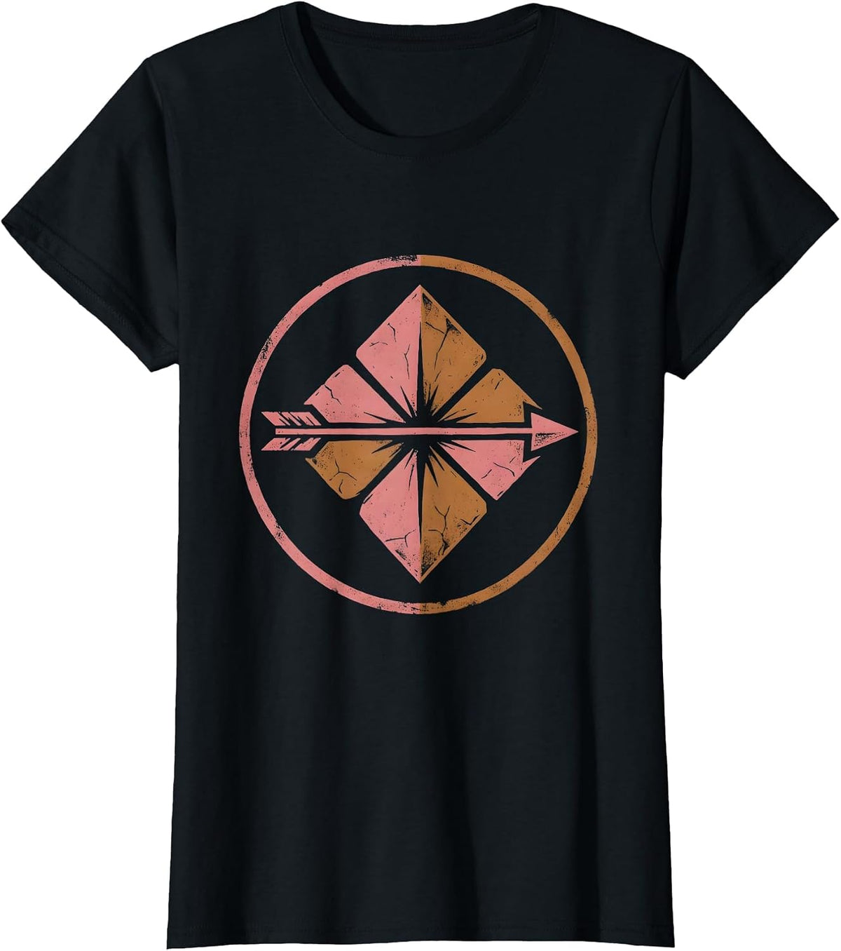 Women's Arrow and Desert Rose Western Boho Graphic T-Shirt - Black