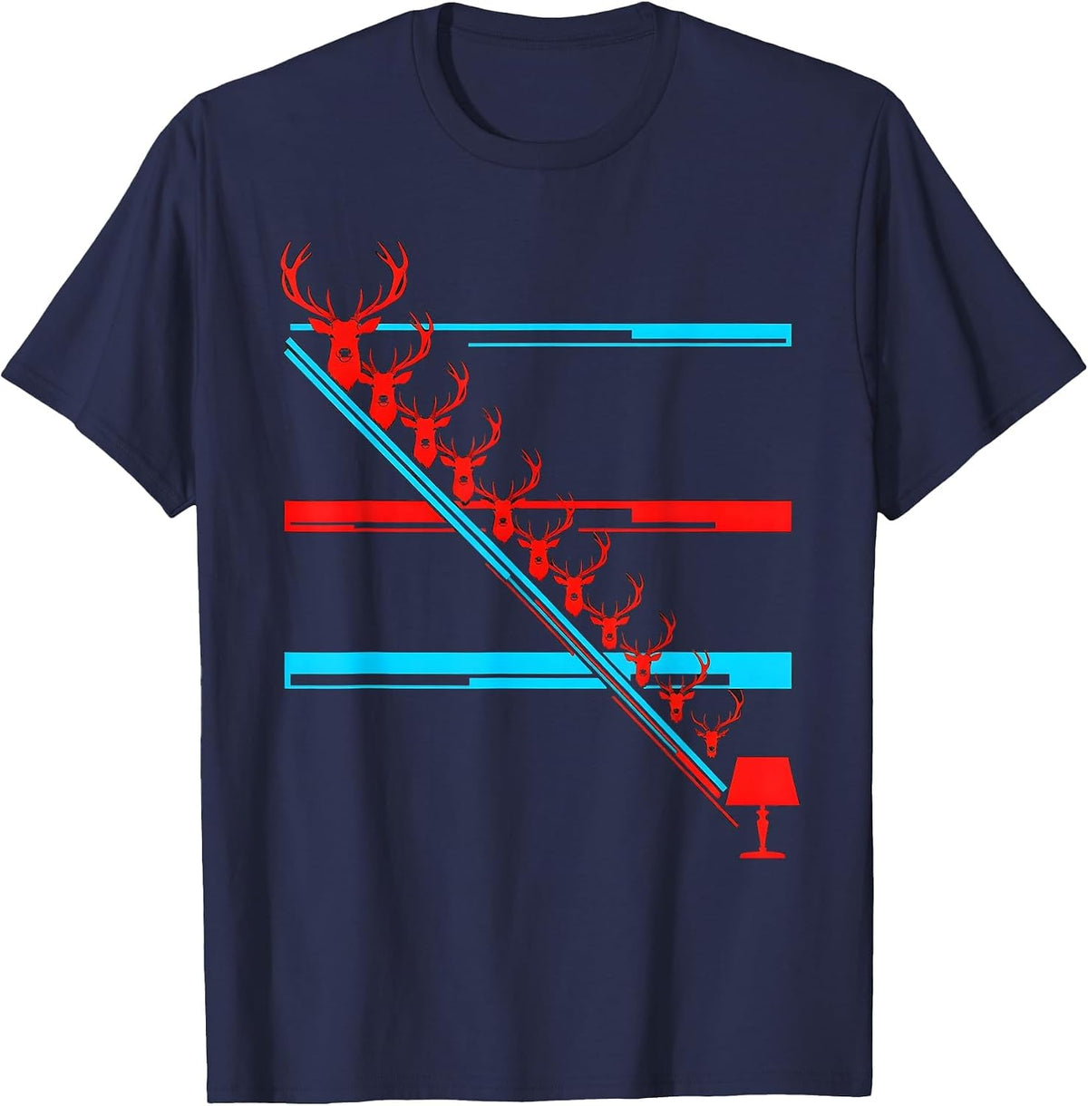 Reindeer Hunting Parts Funny Christmas Deer Hunter Humor T-Shirt - Navy Blue