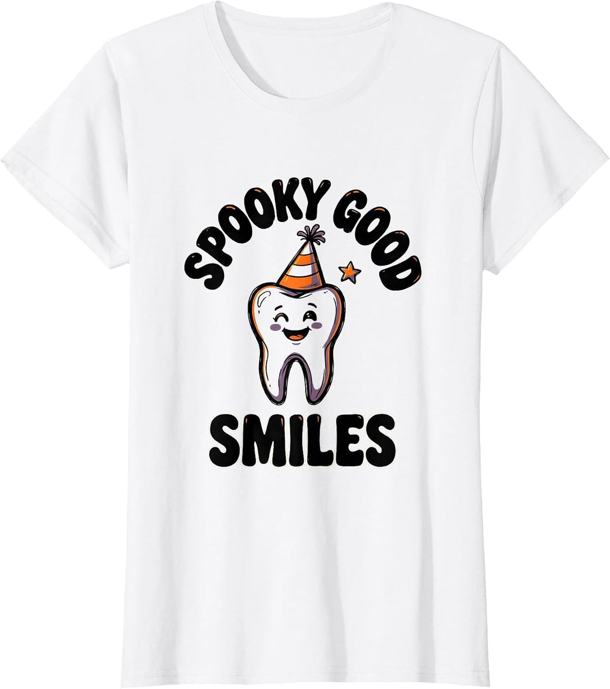 Spooky Good Smiles Funny Dental Squad Halloween Costume T-Shirt - White