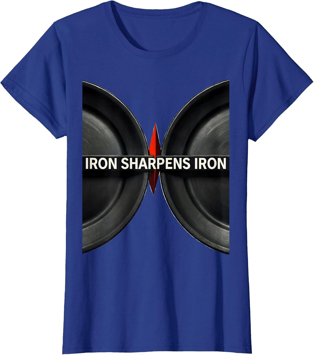 Women's Iron Sharpens Iron Constructivist Faith-Based Gym Workout T-Shirt - Royal Blue
