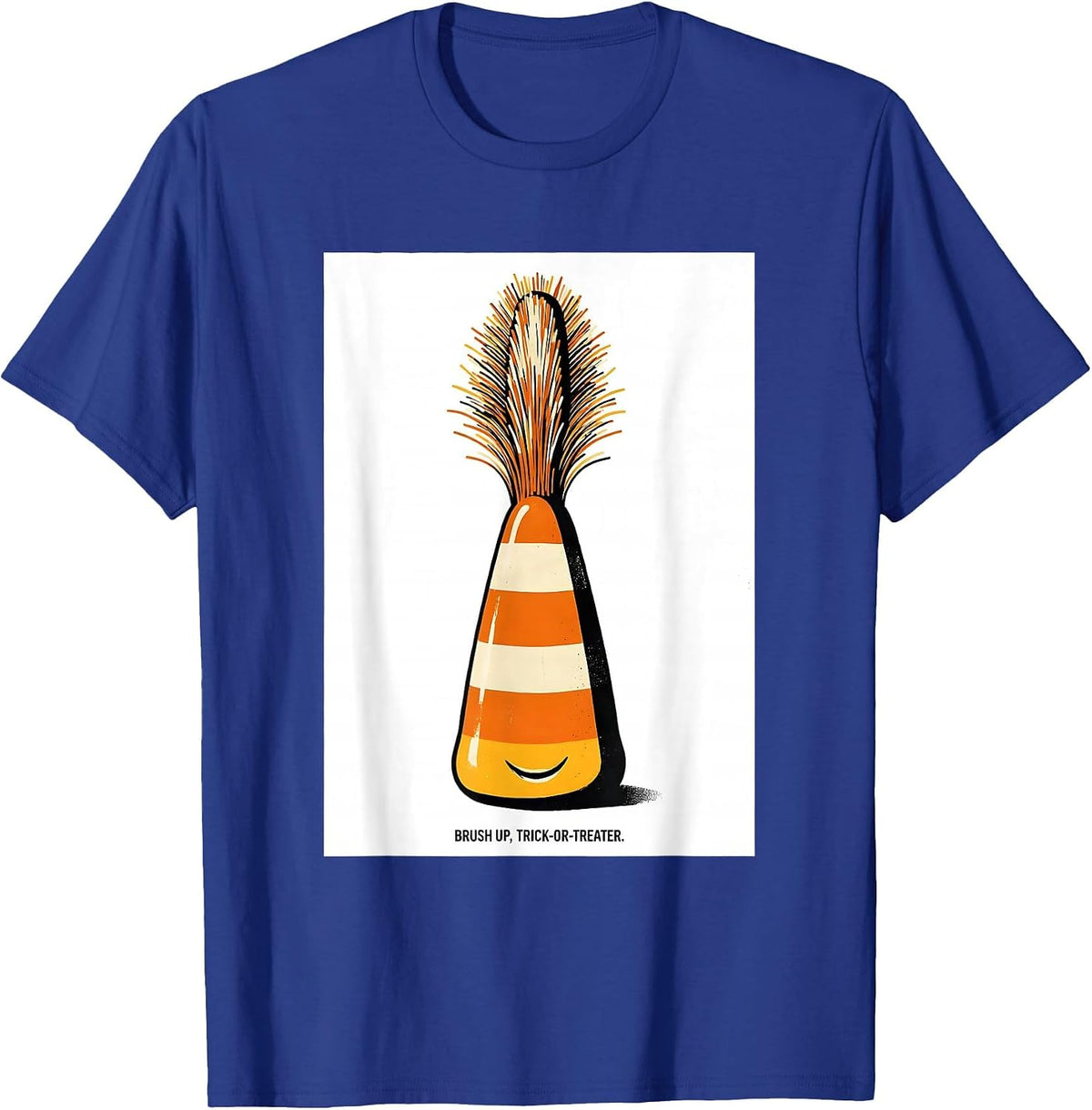 Brush Up, Trick-or-Treater Funny Dentist Halloween Dental T-Shirt - Royal Blue