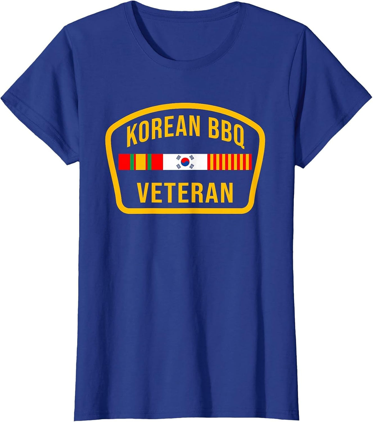 Korean BBQ Veteran Funny Food Lover Gym Cheat Day Military T-Shirt - Royal Blue