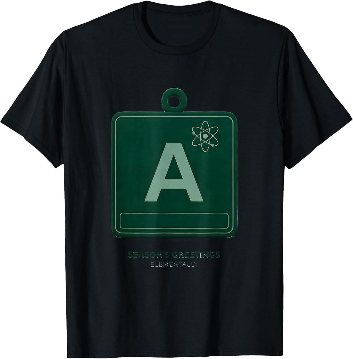 Men's Season's Greetings Elementally Funny Chemistry Nerd Humor T-Shirt - Black