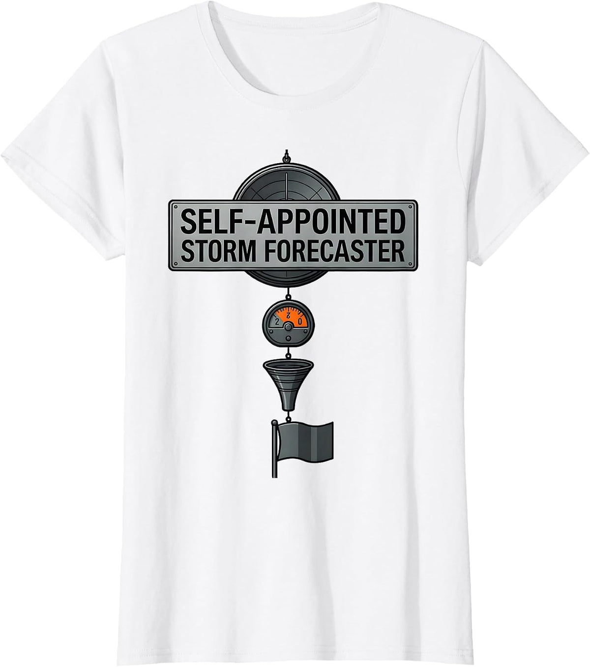 Self-Appointed Storm Forecaster Exploded View Technical T-Shirt - White
