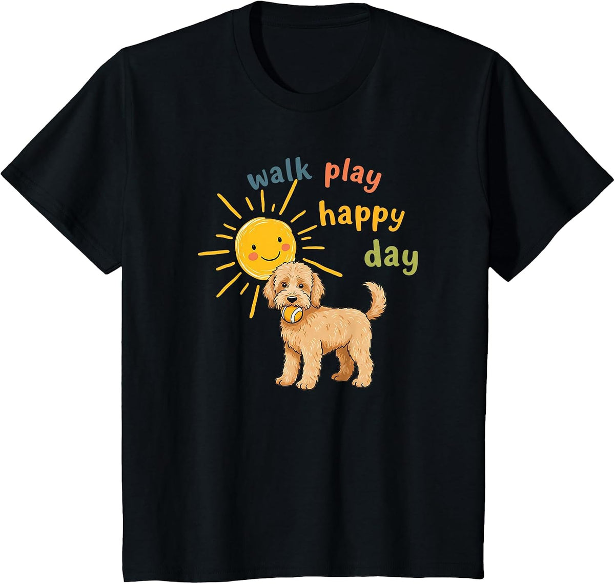 Golden Doodle Dog, Cockapoo, Poodle, Dog Lover T-Shirt - Black