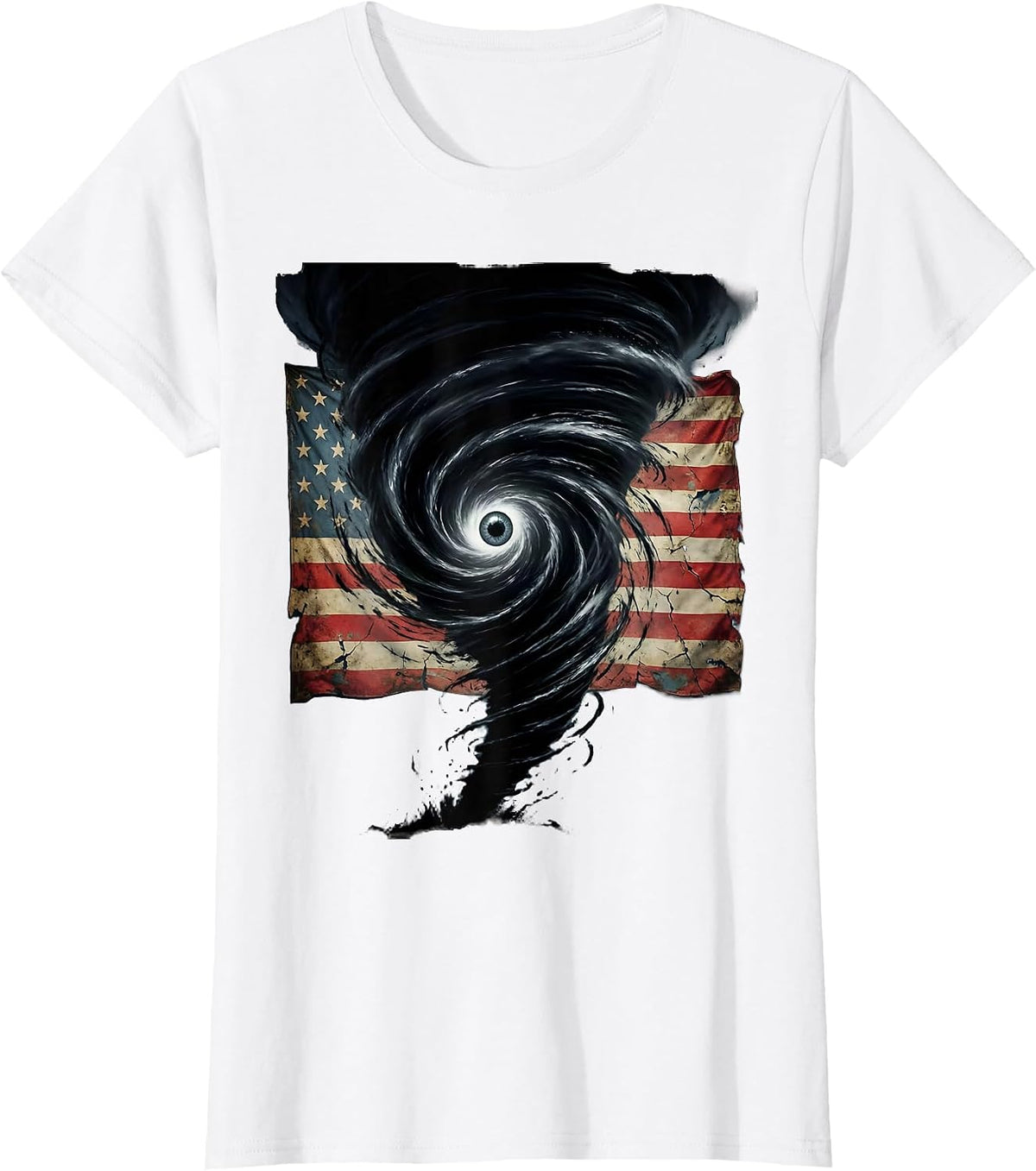 Women's Gulf of America Hurricane Aerial Spiral Design T-Shirt - White