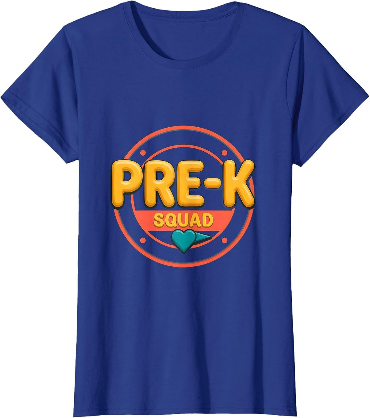 Women's Pre-K Squad Playful Preschool Teacher Back To School Crew T-Shirt - Royal Blue