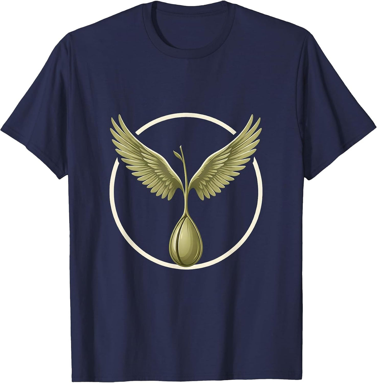 Men's School Counselor Sprouting Wings Growth Design T-Shirt - Navy Blue