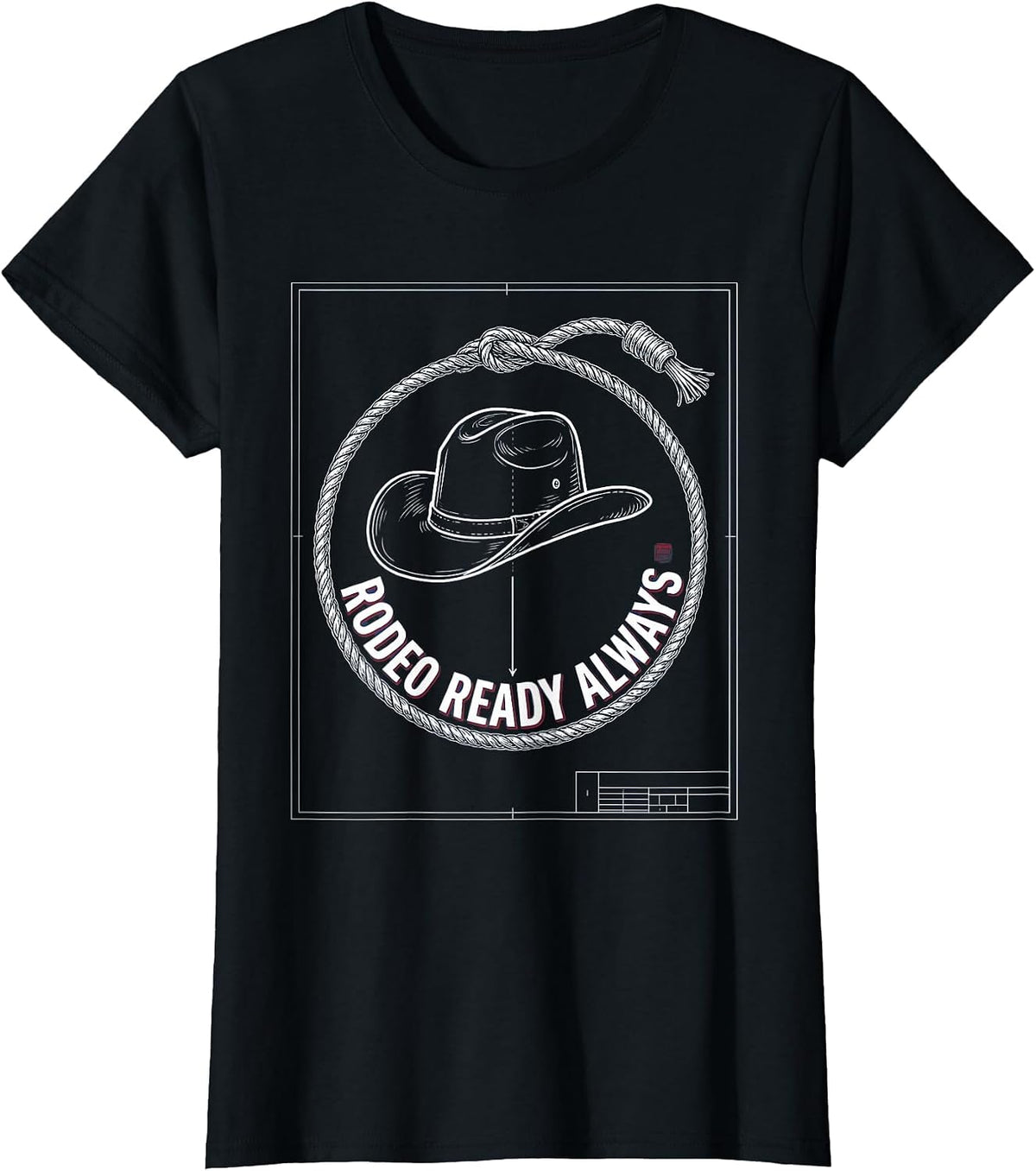 Rodeo Ready Always Cowgirl Graphic Design T-Shirt - Black