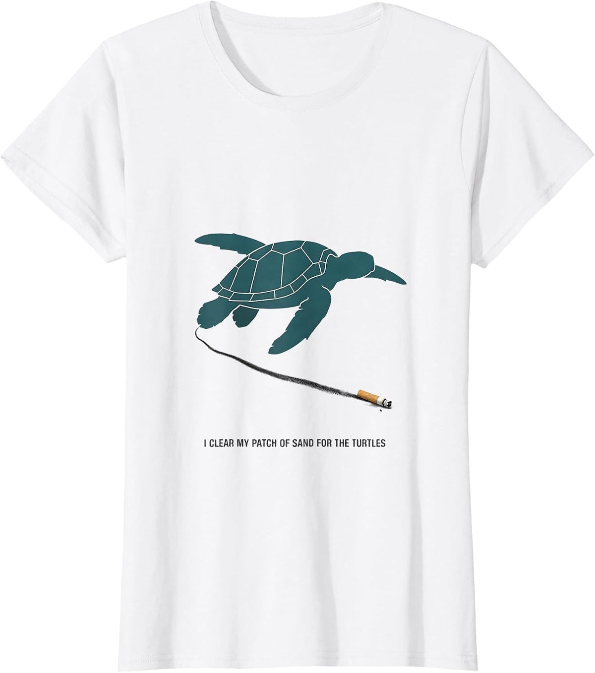 Women's I Clear My Patch Of Sand For The Turtles Vacation T-Shirt - White