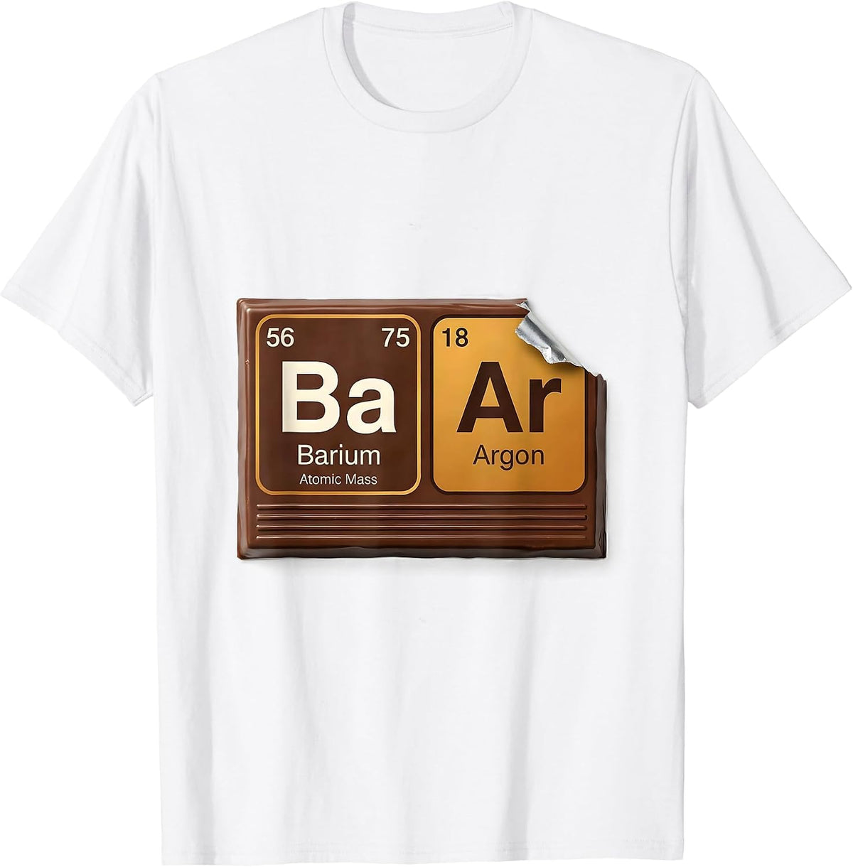 Men's BAr Funny Periodic Table Chemistry Pun Science Geek T-Shirt - White