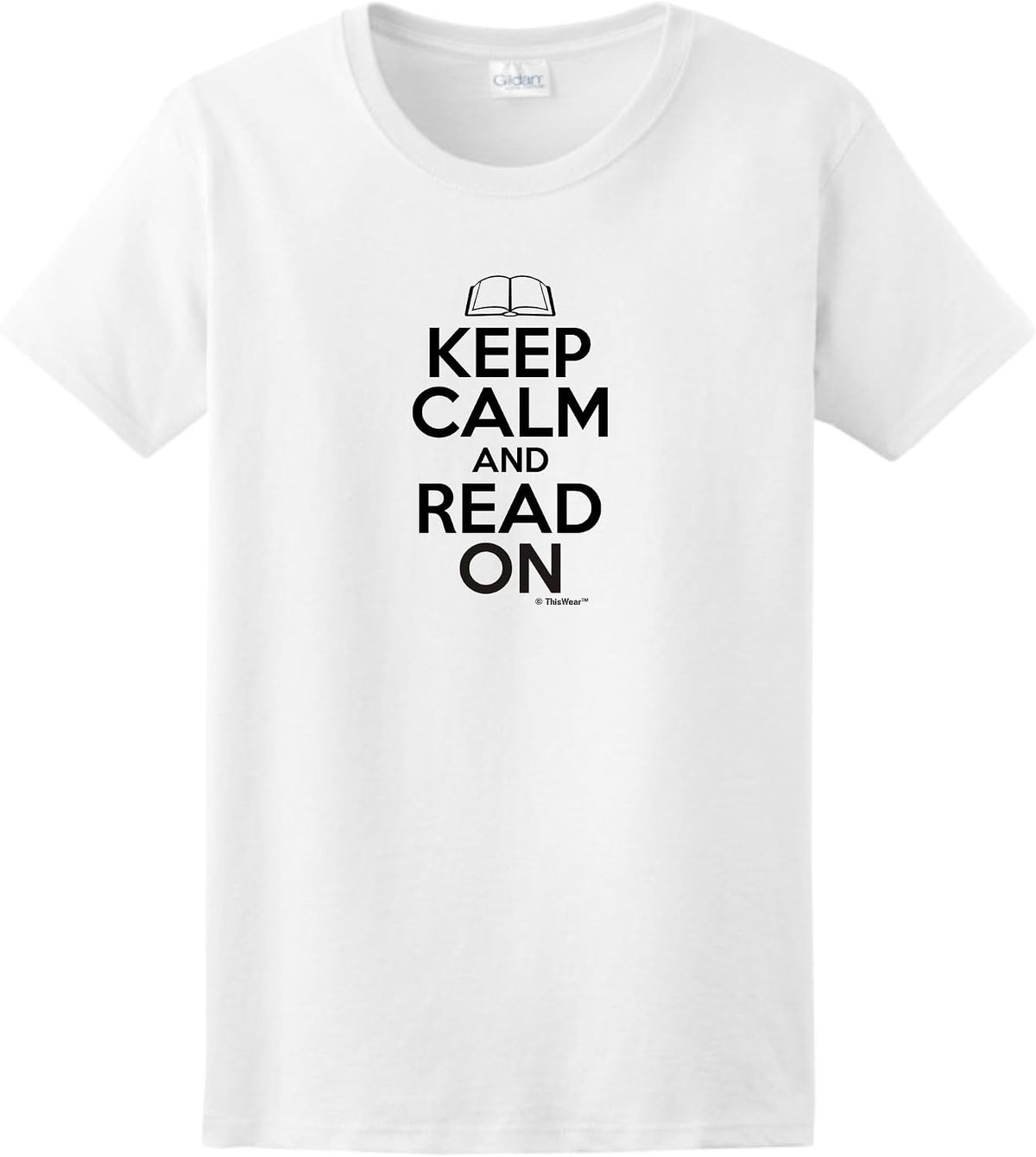 Keep Calm and Read On Ladies T-Shirt - White