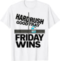 Men's Hard Rush Good Tray Friday Wins Playful Lunch Lady Back T-Shirt - White